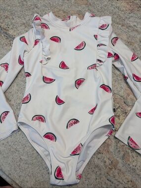 10/$30 IZOD Kids Long-Sleeve Watermelon Print One-Piece Swimsuit
